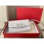 Valentino VSLING Grainy Calfskin Clutch Bag White with Shoulder Strap 2020