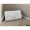 Valentino VSLING Grainy Calfskin Clutch Bag White with Shoulder Strap 2020