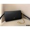 Valentino VSLING Grainy Calfskin Clutch Bag Black with Shoulder Strap 2020