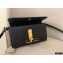 Valentino VSLING Grainy Calfskin Clutch Bag Black with Shoulder Strap 2020