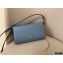 Valentino VSLING Grainy Calfskin Clutch Bag Blue with Shoulder Strap 2020
