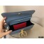 Valentino VSLING Grainy Calfskin Clutch Bag Blue with Shoulder Strap 2020