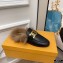 Tod's Kate Fur Slippers in leather Black
