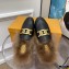 Tod's Kate Fur Slippers in leather Black