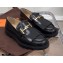 Tod's Loafers in Brushed leather with Front Fringe Black