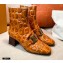 Tod's Kate Ankle Boots in leather with Chain Crocodile-printed Brown