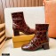 Tod's Kate Ankle Boots in leather with Chain Crocodile-printed Burgundy