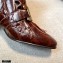 Tod's Kate Ankle Boots in leather with Chain Crocodile-printed Burgundy