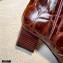 Tod's Kate Ankle Boots in leather with Chain Crocodile-printed Burgundy