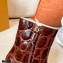 Tod's Kate Ankle Boots in leather with Chain Crocodile-printed Burgundy