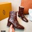 Tod's Kate Ankle Boots in leather with Chain Crocodile-printed Burgundy