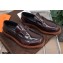 Tod's Spiga Loafers in Brushed leather with Chain Burgundy