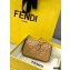 Fendi Nano Baguette Bag Charm Embossed FF Leather Apricot 2020