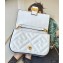 Fendi Nano Baguette Bag Charm Embossed FF Leather White 2020