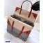 Fendi Flip Regular Medium Tote Bag Gray/Red