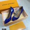 Louis Vuitton Heel 6.5cm Patent Leather Bow Knot Pumps Blue