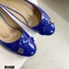 Louis Vuitton Heel 6.5cm Patent Leather Bow Knot Pumps Blue