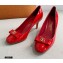 Louis Vuitton Heel 6.5cm Patent Leather Bow Pumps Red