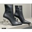 Balmain Heel 9.5cm Nicole Ankle Boots Calfskin Black 2020