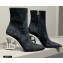 Balmain Heel 9.5cm Nicole Ankle Boots Suede Black 2020