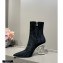 Balmain Heel 9.5cm Nicole Ankle Boots Suede Black 2020