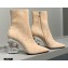 Balmain Heel 9.5cm Nicole Ankle Boots Suede Beige 2020
