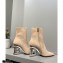 Balmain Heel 9.5cm Nicole Ankle Boots Suede Beige 2020