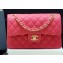 Chanel Original Quality Classic Flap Bag A01113 in Caviar Leather Peach Red with Gold Hardware