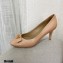 Louis Vuitton Heel 6.5cm Patent Leather Bow Pumps Apricot
