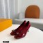 Louis Vuitton Heel 6.5cm Patent Leather Bow Pumps Burgundy