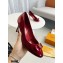 Louis Vuitton Heel 6.5cm Patent Leather Bow Pumps Burgundy