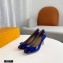 Louis Vuitton Heel 6.5cm Patent Leather Bow Pumps Blue