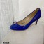 Louis Vuitton Heel 6.5cm Patent Leather Bow Pumps Blue