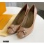 Louis Vuitton Heel 6.5cm Patent Leather Bow Knot Pumps Apricot