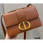 Dior 30 Montaigne Flap Bag in Box Calfskin Dark Tan 2020