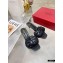 Valentino Heel 5.5cm Atelier Shoes 03 Rose Edition Slides Sandals Black 2021