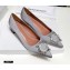 Amina Muaddi Heel 4.5cm Satin Begum Pumps Gray