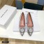 Amina Muaddi Heel 4.5cm Satin Begum Pumps Gray