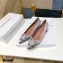 Amina Muaddi Heel 4.5cm Satin Begum Pumps Gray