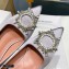 Amina Muaddi Heel 4.5cm Satin Begum Pumps Gray