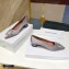 Amina Muaddi Heel 4.5cm Satin Begum Pumps Gray