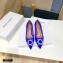 Amina Muaddi Heel 4.5cm Satin Begum Pumps Blue