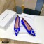 Amina Muaddi Heel 4.5cm Satin Begum Pumps Blue
