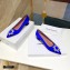Amina Muaddi Heel 4.5cm Satin Begum Pumps Blue