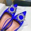 Amina Muaddi Heel 4.5cm Satin Begum Pumps Blue