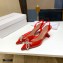 Amina Muaddi Heel 7cm Rosie Embellished PVC Bow Pumps Red