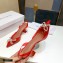 Amina Muaddi Heel 7cm Rosie Embellished PVC Bow Pumps Red