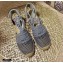 Dior Mesh Embroidery Granville Espadrilles Sandals with Laces Gray 2020