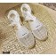 Dior Mesh Embroidery Granville Espadrilles Sandals with Laces White 2020
