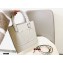 Valentino Small VLogo Walk Calfskin Tote Bag White 2020